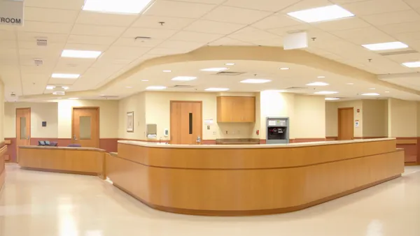 Curved nurses station at BWMC - 3rd Floor.