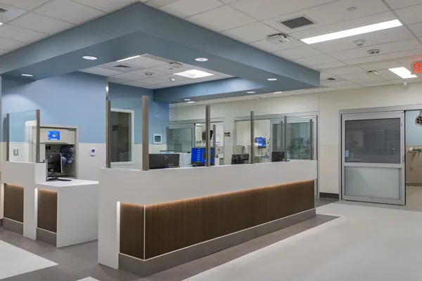 Finished reception station at Sinai Emergency Department.